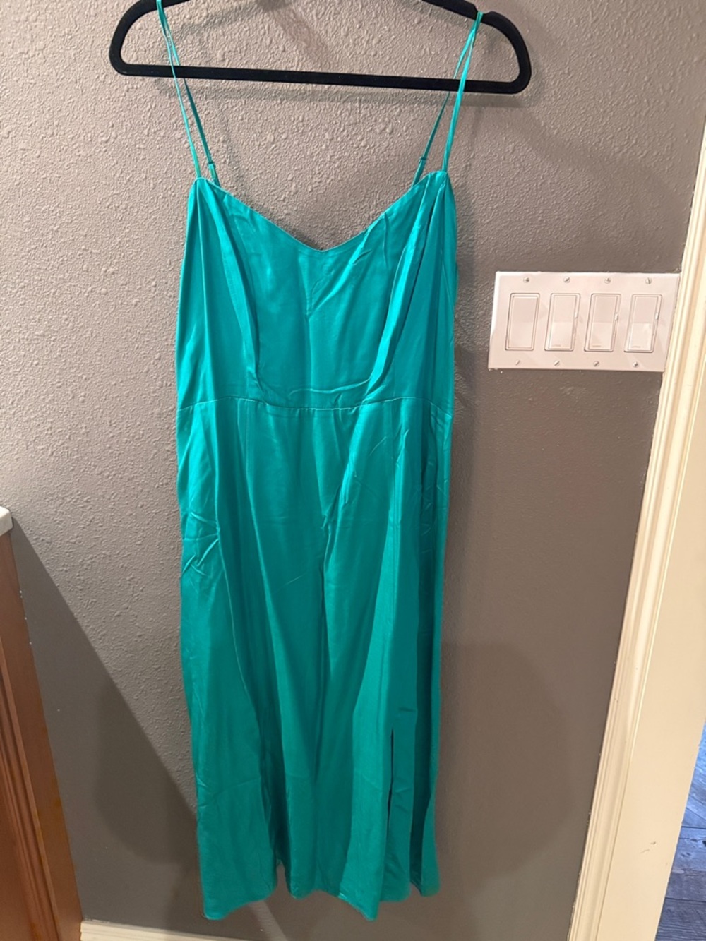 Hale Bob Teal Midi Slip Dress
